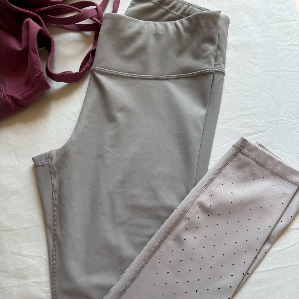 Athleta Laser Cut Mauve Ombré Leggings